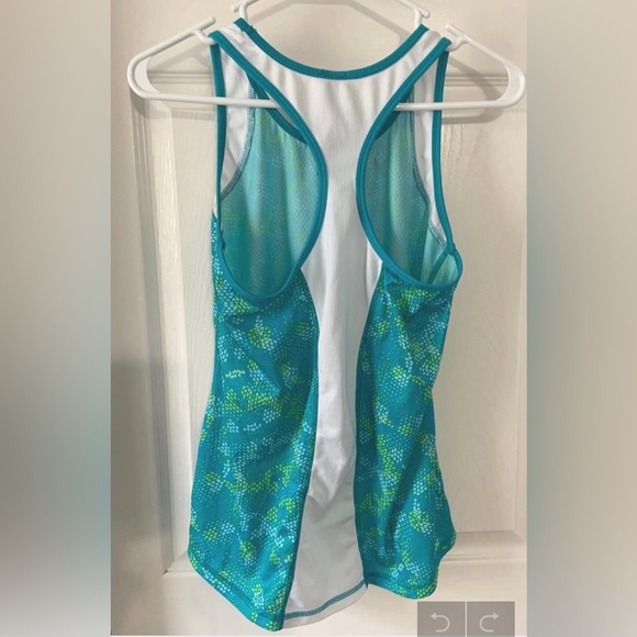 NYL Women's Teal and Green Athletic Tank Top, Medium - Picture 7 of 7